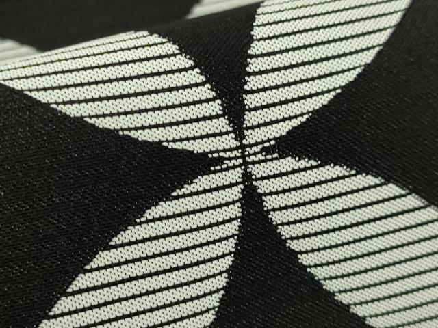平和屋着物●極上　染色作家　斉藤三才　両面　六通柄袋帯　七宝文　三才鳥　黒地　金銀糸　上代41万　反端付き　逸品　DZAA9022kh5