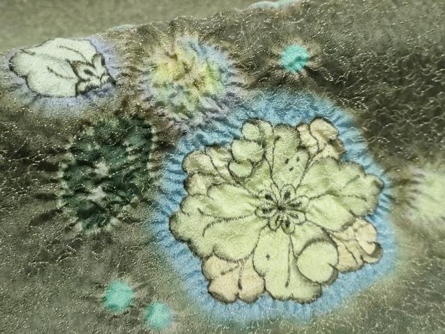 平和屋本店■極上　久保田一竹　幻の辻が花　太鼓柄袋帯　金通し地　逸品　DZAA9025kh5