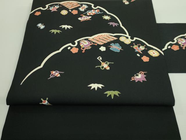 平和屋着物■極上　塩瀬　九寸名古屋帯　雪輪宝尽くし　逸品　DZAA9039kh5