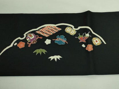 平和屋着物■極上　塩瀬　九寸名古屋帯　雪輪宝尽くし　逸品　DZAA9039kh5