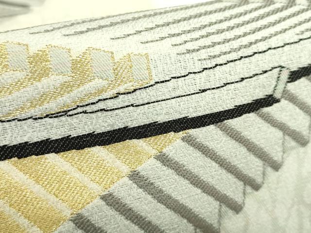 平和屋着物●極上 世界的友禅作家 千地泰弘 九寸開き名古屋帯 屋根 金糸 逸品 未使用 DZAA9041kh5
