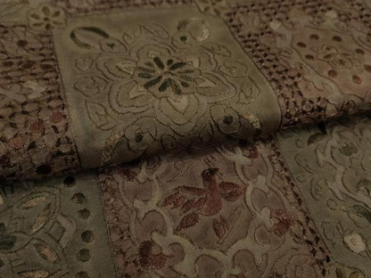 平和屋本店■極上　中国三大刺繍　スワトウ刺繍　汕頭刺繍　総刺繍　訪問着　正倉院花鳥文　黒橡色地　逸品　DZAA9057kh5