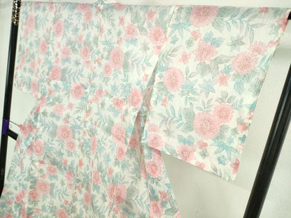 平和屋着物＊極上 夏物 本場小千谷ちぢみ 草花文 麻 逸品 未使用 DZAA9059kh5