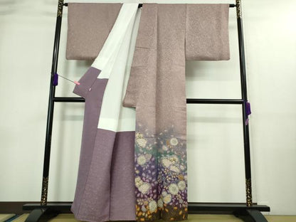平和屋本店■最高級　初代　久保田一竹　幻の辻が花　色留訪問着　暈し染め　金通し地　逸品　DZAA9062kh5