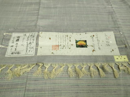 平和屋着物●極上　紅花紬　米沢　紅花物語　佐藤のり子・織　証紙付き　逸品　未使用　DZAA9064kh5