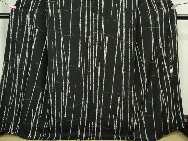 平和屋着物●極上　創業140年　小糸染芸の四代目　小糸敏　小紋　背抜き仕立て　間道　黒地　逸品　DZAA9070kh5