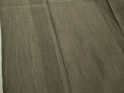 平和屋着物＊極上 夏物 男性 本場小千谷ちぢみ 麻 縞 江戸鼠色×白 吉新織物謹製 証紙付き 逸品 DZAA9074kh5
