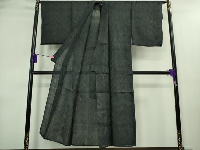 平和屋着物＊極上 夏物 男性 石川県指定無形文化財 能登上布 本麻手織上布 濃藍色地 逸品 DZAA9078kh5