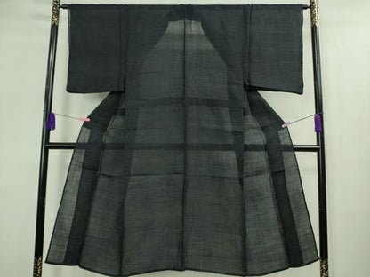 平和屋着物＊極上 夏物 男性 重要無形文化財 本場宮古上布 濃藍色地 苧麻 逸品 DZAA9079kh5