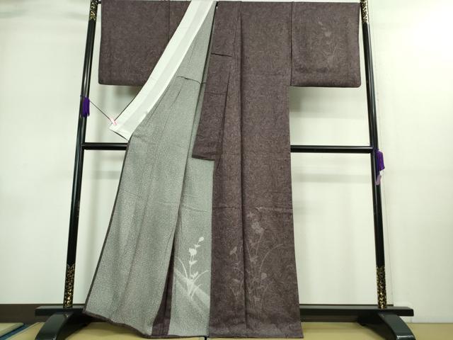 平和屋着物▽極上 中国三大刺繍 スワトウ刺繍 汕頭刺繍 訪問着 無双 紗袷 紗×絽 墨流し 秋草文 逸品 DZAA9082kh5