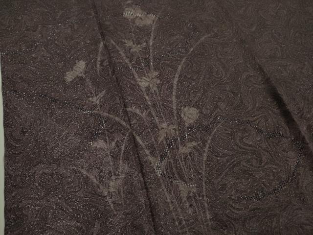 平和屋着物▽極上 中国三大刺繍 スワトウ刺繍 汕頭刺繍 訪問着 無双 紗袷 紗×絽 墨流し 秋草文 逸品 DZAA9082kh5