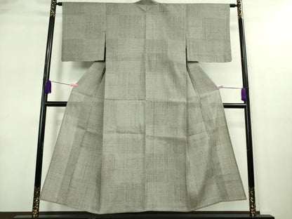 平和屋着物▽極上 紬 単衣 市松 縞 ますいわ屋扱い 逸品 未使用 DZAA9085kh5