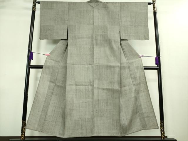 平和屋着物▽極上 紬 単衣 市松 縞 ますいわ屋扱い 逸品 未使用 DZAA9085kh5