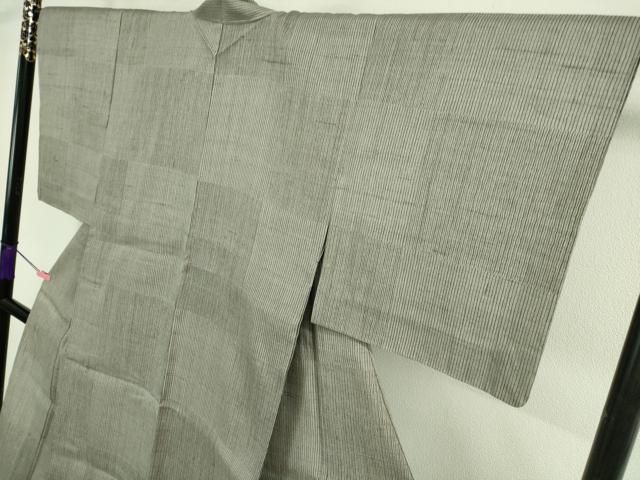 平和屋着物▽極上 紬 単衣 市松 縞 ますいわ屋扱い 逸品 未使用 DZAA9085kh5