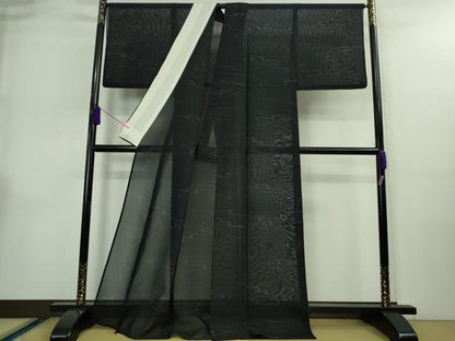 平和屋着物＊極上 夏物 本場大島紬 夏大島 エ霞 濃藍色地 逸品 DZAA9100kh5