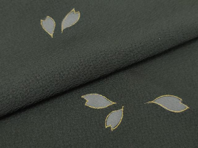 平和屋着物●極上　世界的人形師 辻村寿三郎　ジュサブロー　訪問着　舞桜　伊と幸　羊羹色地　金彩　反端付き　逸品　未使用　DZAA9101kh5