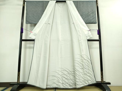 平和屋着物▽極上 訪問着 無双 紗袷 紗×絽 芒 七宝地紋 墨流し 逸品 DZAA9103kh5