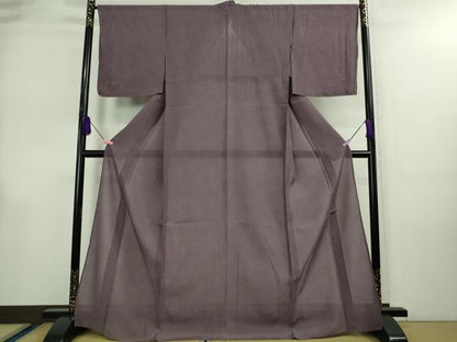 平和屋着物＊極上 夏物 江戸小紋 絽 鮫小紋柄 葡萄色×白 逸品 未使用 DZAA9104kh5