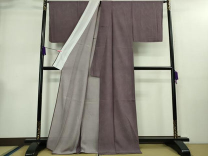 平和屋着物＊極上 夏物 江戸小紋 絽 鮫小紋柄 葡萄色×白 逸品 未使用 DZAA9104kh5