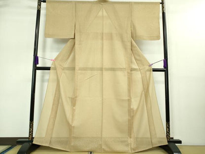 平和屋着物＊極上 夏物 色無地 縦絽 霞紋紗 枯色 逸品 未使用 DZAA9107kh5