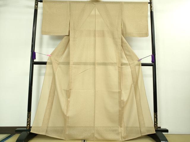 平和屋着物＊極上 夏物 色無地 縦絽 霞紋紗 枯色 逸品 未使用 DZAA9107kh5