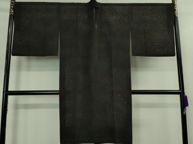 平和屋着物▽極上 道中着 スリーシーズン 春夏秋 塵除け ロング丈 貉菊 黒紅色地 暈し染め 逸品 DZAA9110kh5