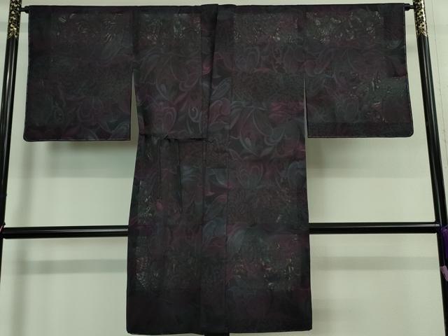 平和屋着物▽極上 西陣きもの會 道中着 スリーシーズン 春夏秋 塵除け ロング丈 御召機 紋紗 変わり段紋 証紙付き 逸品 未使用 DZAA9113kh5