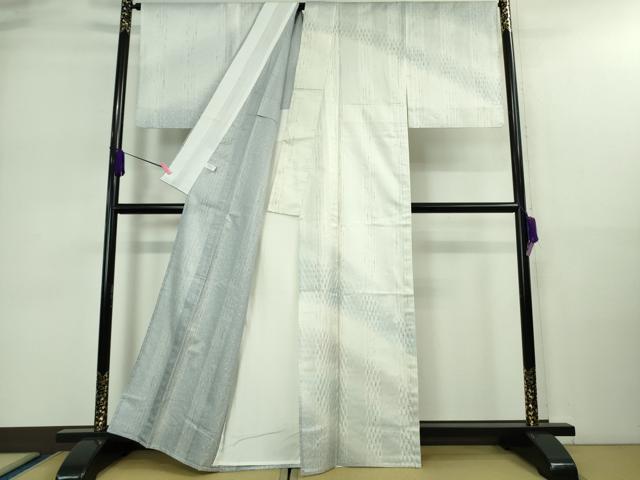 平和屋本店■極上　十日町 名門青柳謹製　櫛引織　ぜんまい紬　単衣　手座繰り　草木染　山梔子　藍色染　証紙付き　逸品　DZAA9115kh5