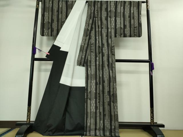 平和屋本店●極上　本場大島紬　十八算　12マルキ　古代染色純泥染　永長織物謹製　名物裂間道　証紙付き　逸品　DZAA9117kh5
