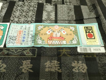 平和屋本店●極上　本場大島紬　十八算　12マルキ　古代染色純泥染　永長織物謹製　名物裂間道　証紙付き　逸品　DZAA9117kh5