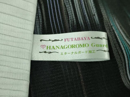 平和屋本店＊極上 夏物 伝統工芸士 七代目 吉澤与市 筬波上布 市松 黒地 証紙付き 逸品 DZAA9120kh5