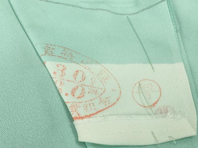 平和屋着物●極上　小紋　仮絵羽　菊　葵　白群色地　金彩　逸品　未使用　DZAA9121kh5