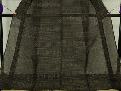 平和屋着物＊極上 夏物 結城紬 夏結城 100亀甲 名物裂 横段文 逸品 DZAA9124kh5