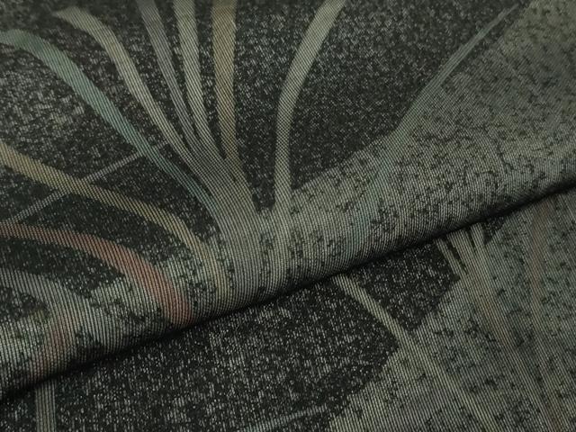 平和屋着物▽極上 訪問着 無双 紗袷 紗×紗 芒 すすき 黒地 逸品 DZAA9126kh5