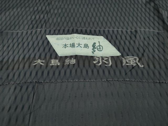 平和屋着物＊極上 夏物 本場大島紬 夏大島 羽風 褐色地 証紙付き 逸品 DZAA9127kh5