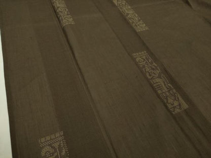 平和屋着物＊極上 夏物 結城紬 夏結城 100亀甲 飛び亀甲柄 短冊文 黒橡色地 証紙付き 逸品 DZAA9128kh5