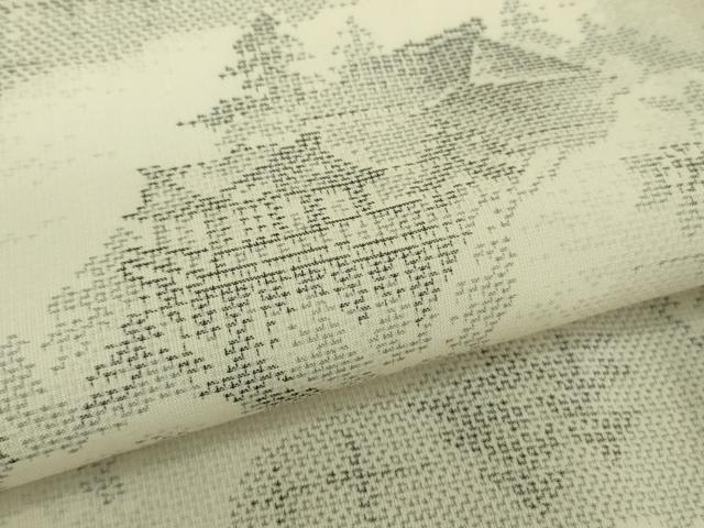 平和屋着物＊極上 夏物 本場大島紬 夏大島 白大島 清水寺 証紙付き 逸品 未使用 DZAA9129kh5