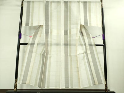 平和屋本店■極上　夏物　男性　紗紬　キングサイズ　間道　逸品　未使用　DZAA9130kh5
