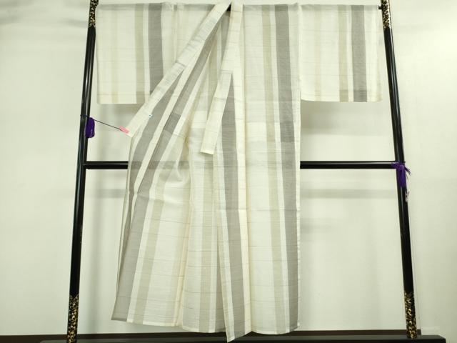 平和屋本店■極上　夏物　男性　紗紬　キングサイズ　間道　逸品　未使用　DZAA9130kh5