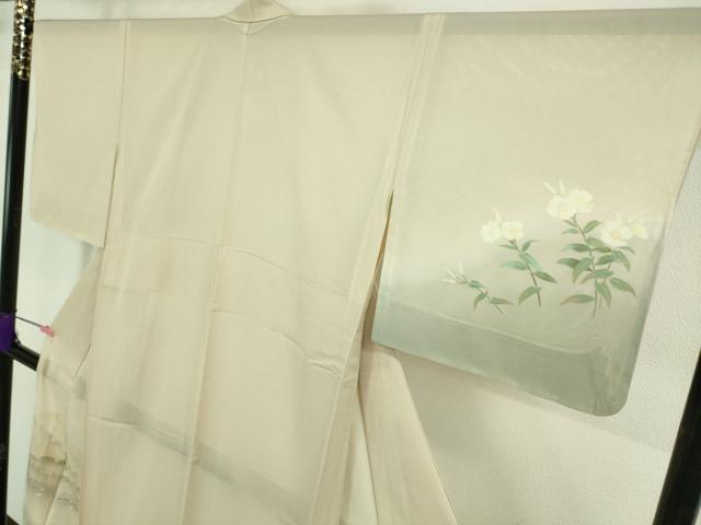平和屋着物＊極上 夏物 訪問着 絽 風景草花文 肌色地 暈し染め 五泉 反端付き 逸品 未使用 DZAA9132kh5
