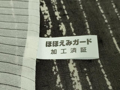 平和屋着物＊極上 夏物 絹芭蕉 紗紬 蜻蛉 トンボ 黒紅色地 ロング丈 逸品 DZAA9133kh5