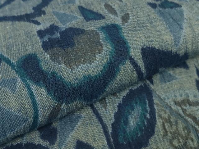 平和屋着物＊極上 夏物 本場小千谷ちぢみ 麻 花唐草文 逸品 未使用 DZAA9137kh5