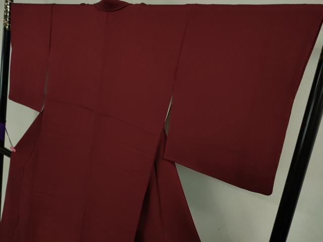 平和屋着物●極上 京加賀友禅 百貫達雄監修 色無地 百貫百選 加賀乃梅染 濃紅色 反端付き 逸品 DZAA9152kh5