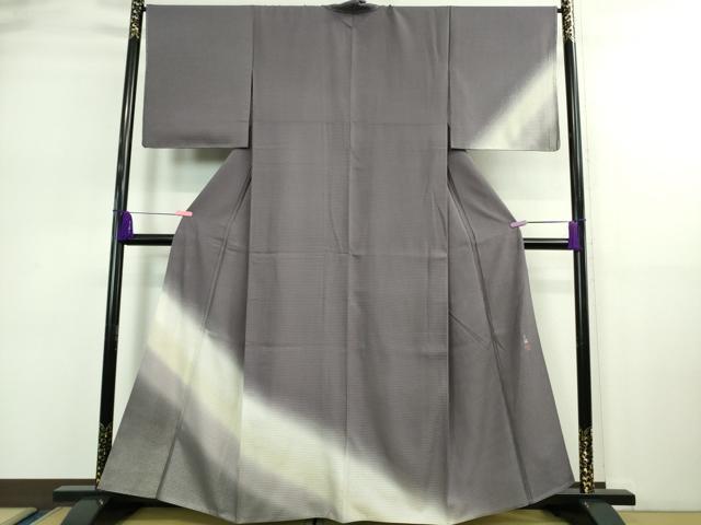 平和屋着物▽極上 松尾光琳 訪問着 無双 絽袷 絽×絽 銀花 竜胆色地 暈し染め 銀彩 逸品 未使用 DZAA9161kh5