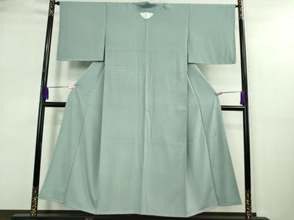 平和屋着物▽極上 松尾光琳 色無地 無双 絽袷 絽×絽 絽縮緬 銀花 秘色色 逸品 未使用 DZAA9162kh5