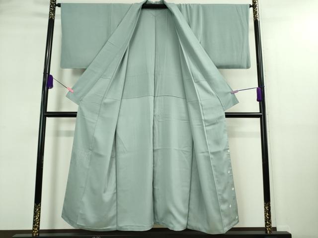 平和屋着物▽極上 松尾光琳 色無地 無双 絽袷 絽×絽 絽縮緬 銀花 秘色色 逸品 未使用 DZAA9162kh5