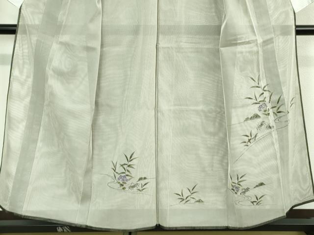 平和屋着物▽極上 訪問着 無双 紗袷 紗×紗 手描き 蟹 カニ 黒地 逸品 未使用 DZAA9163kh5