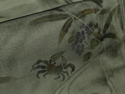 平和屋着物▽極上 訪問着 無双 紗袷 紗×紗 手描き 蟹 カニ 黒地 逸品 未使用 DZAA9163kh5