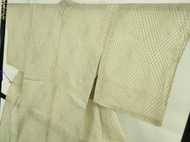 平和屋着物＊極上 夏物 本場小千谷ちぢみ 麻 小花網目文 反端付き 逸品 DZAA9165kh5