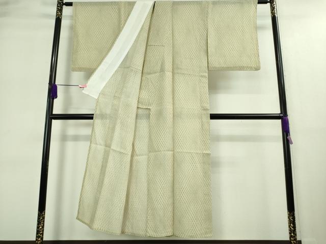 平和屋着物＊極上 夏物 本場小千谷ちぢみ 麻 小花網目文 反端付き 逸品 DZAA9165kh5
